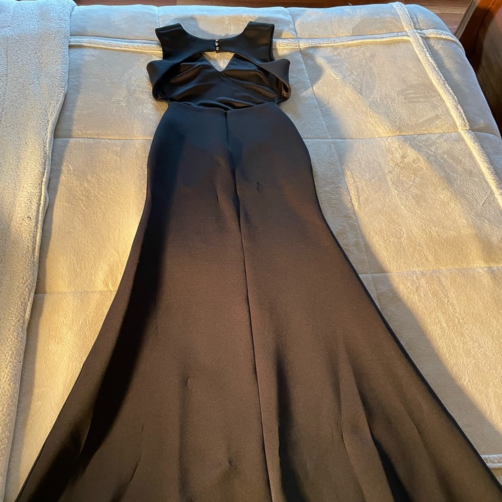 Marciano scuba  open back black gown size M